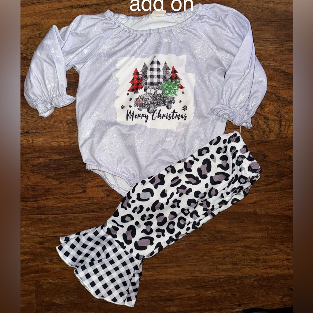 Festive Merry Christmas Outfit With Leopard Print Flare Pants